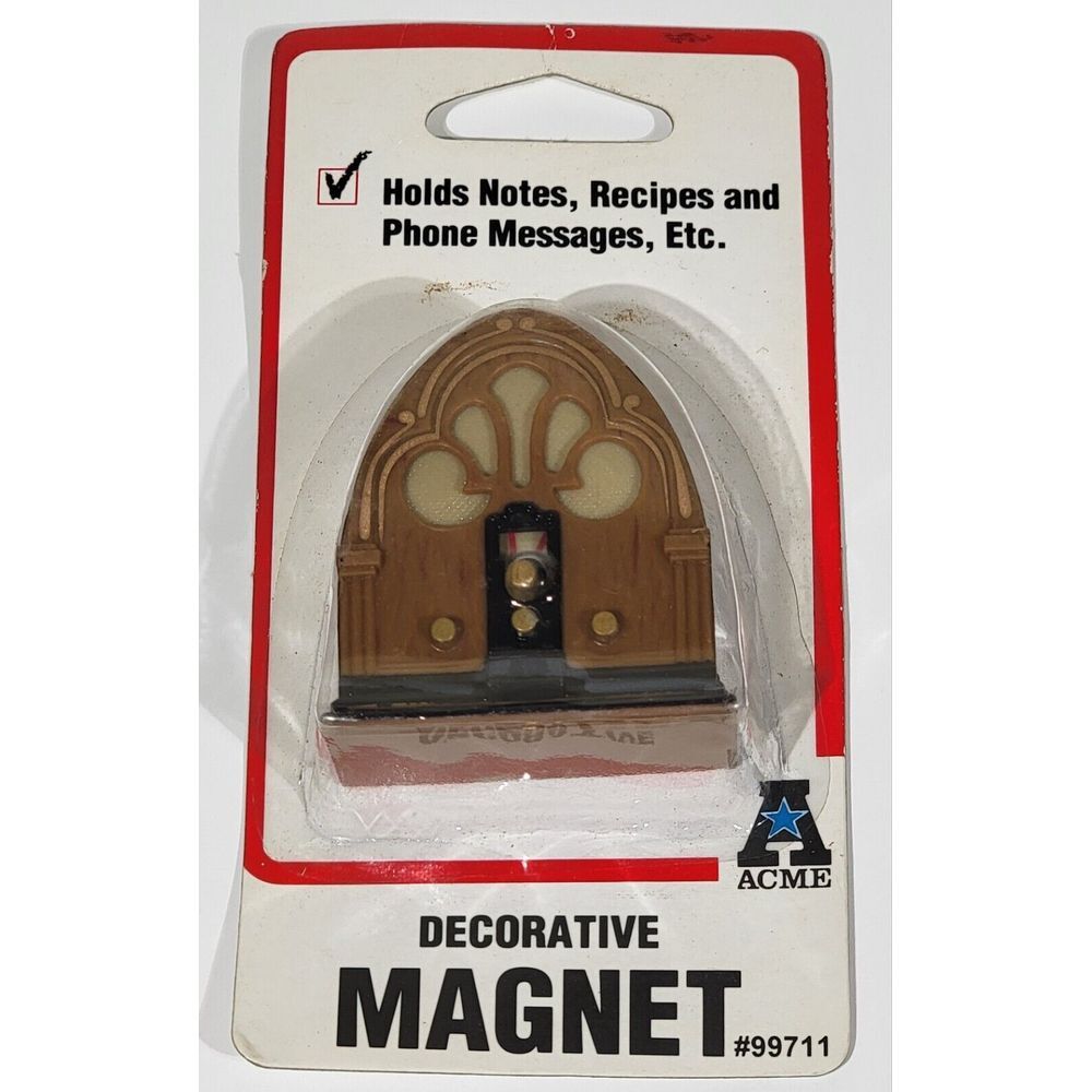 Vintage 1996 ACME Refrigerator Magnet Radio with Moving Dial Plastic No.99711